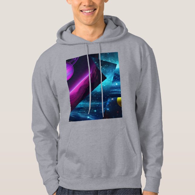 Herr Retro Cosmic Multiverse Galactic Hoodie (Framsida)
