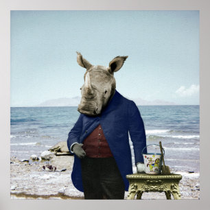 Herr rhinos dag på strandaffischen poster
