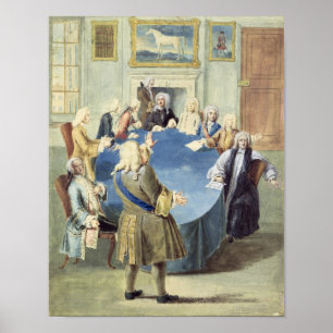 Herr Robert Walpole som tilltalar hans kabinett Poster