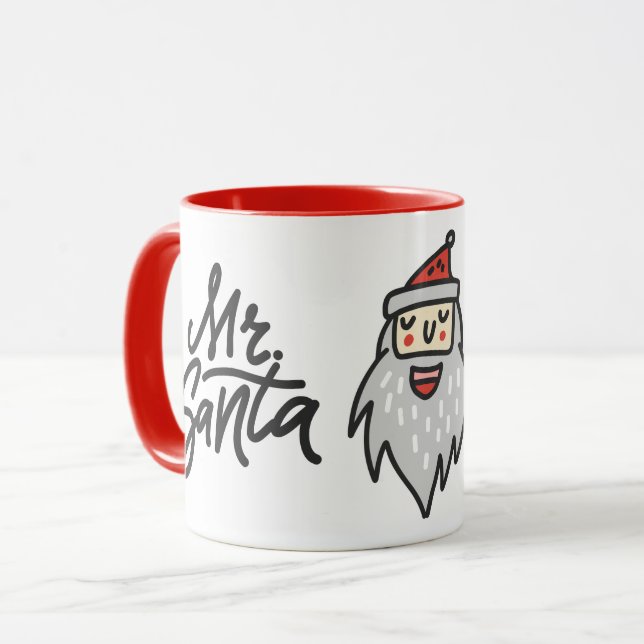 HERR! SANTA HO HO HO Manar Roligt jul Helgdag Mugg (Framsida vänster)