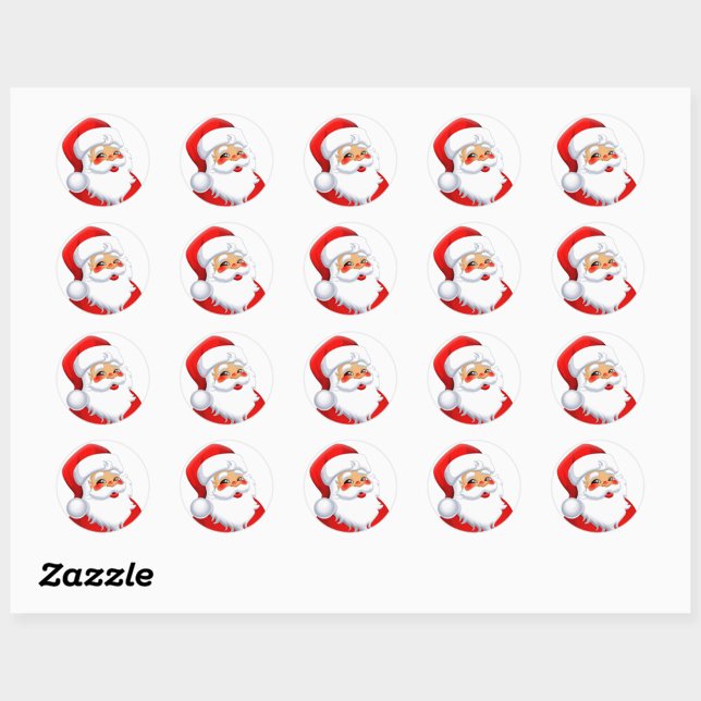 Herr Santa Runt Klistermärke (Cute Santa Claus Round Stickers!)