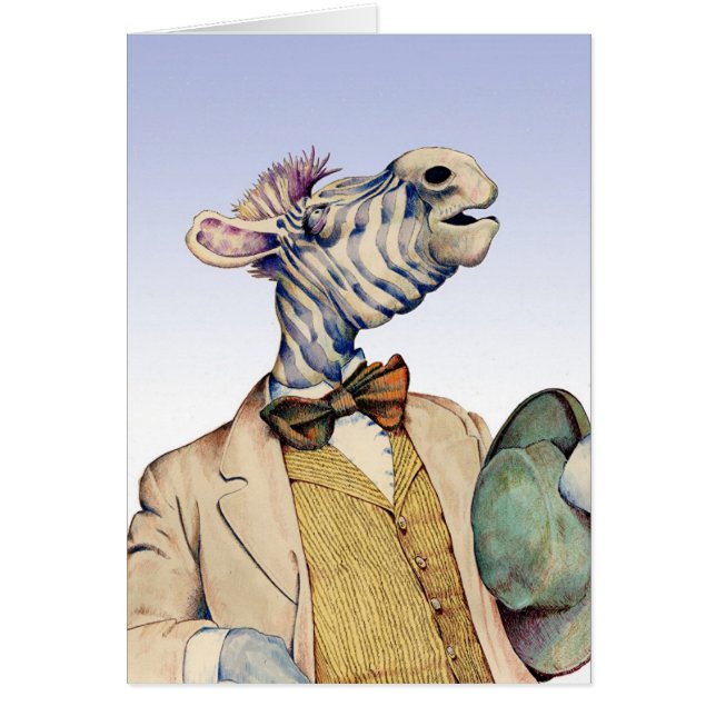Herr sebra hälsningskort (Framsidan)
