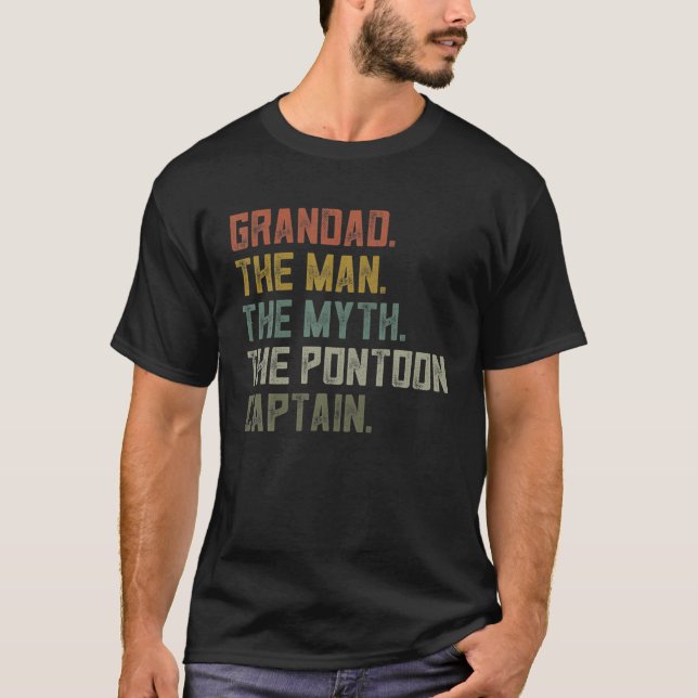 Herr Segelbåt Farfar , Ponton Kläder, Båtliv T Shirt (Framsida)