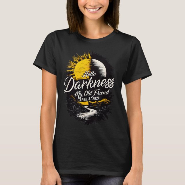 Herr Shirt Hello Darkness Solar Eclipse April T (Framsida)
