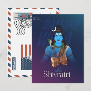 Herr Shiva för Maha Shivratri-firande Helg Vykort