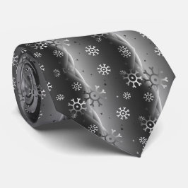 Herr silver snöflinga jul halsduk slips