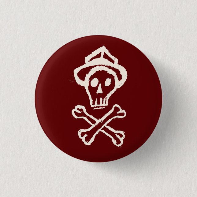 Herr Skullington - blodigt rött Knapp (Framsida)