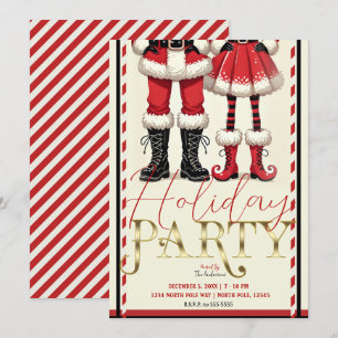 Herr & Smallem Mrs. Tomte Röd Svart Julfest Inbjudningar