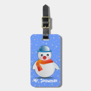 Herr snögubbe bagagebricka
