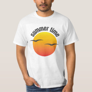 Herr Sommarsolnedgång Vintage Grafisk T-Shirt