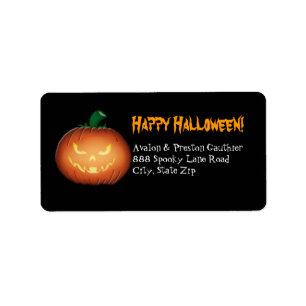 Herr spöklik jack o lanternHalloween Adressetikett
