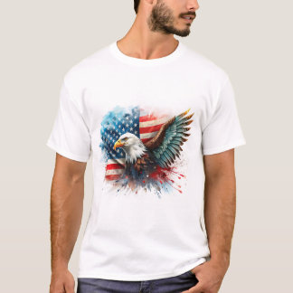 Herr Stor Patriotisk T-Shirt
