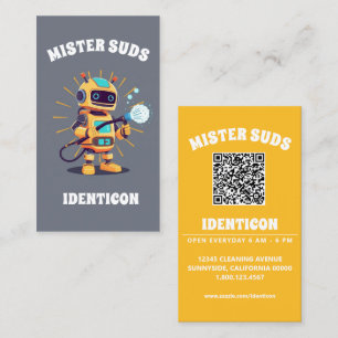HERR SUDS TVÄTT med QR-kod Visitkort