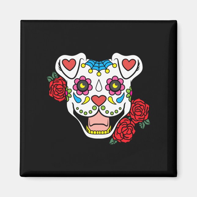 Herr Sugar Skull Pitbull Kläder Män Kvinnor Presen Magnet (Framsidan)