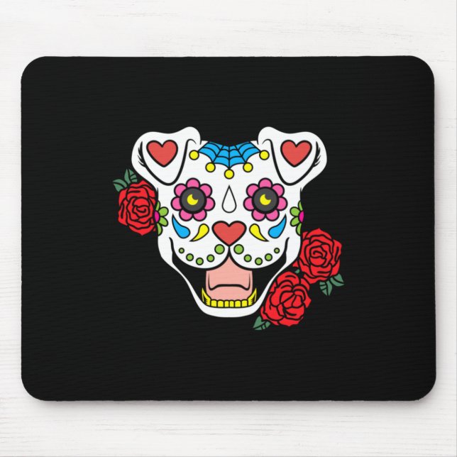 Herr Sugar Skull Pitbull Kläder Män Kvinnor Presen Musmatta (Framsidan)