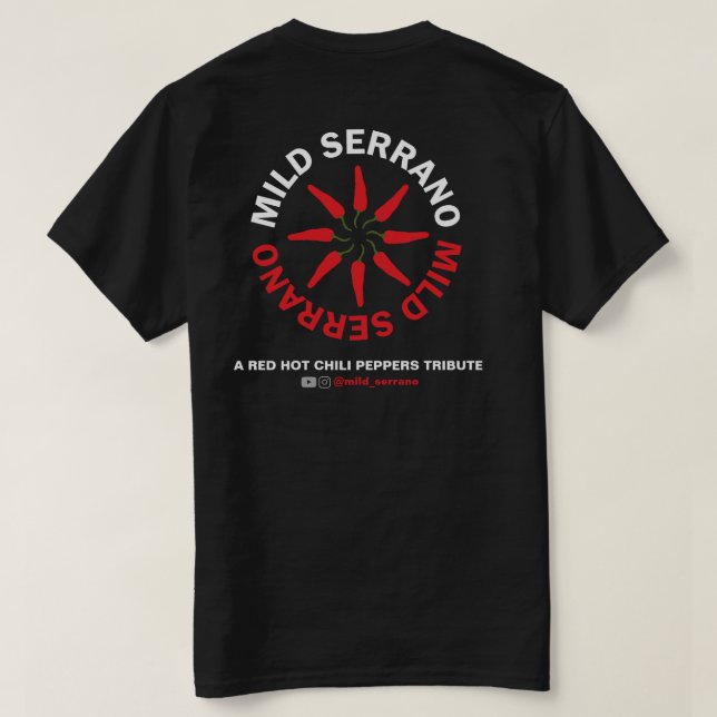 Herr Svart Mild Serrano Skjorta T Shirt (Design baksida)
