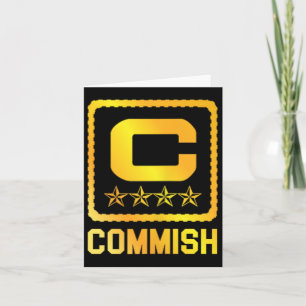 Herr T Shirt Commish Fantasy Football Draft Kommis Kort