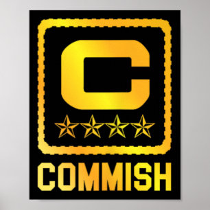 Herr T Shirt Commish Fantasy Football Draft Kommis Poster