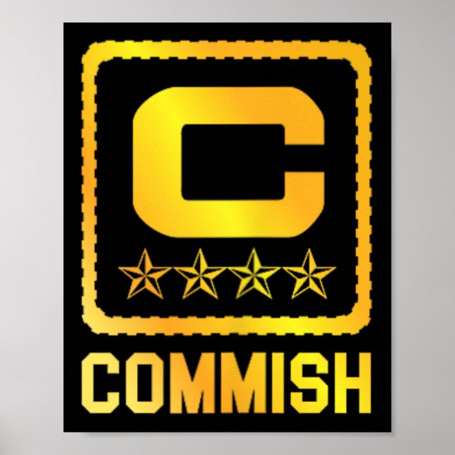 Herr T Shirt Commish Fantasy Football Draft Kommis Poster (Framsidan)