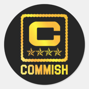 Herr T Shirt Commish Fantasy Football Draft Kommis Runt Klistermärke