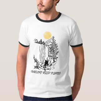 Herr T-Shirt för vandring i berg med vattenfall