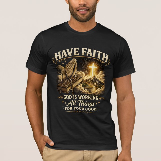 Herr T-shirt Ha Tro På Gud (Framsida)