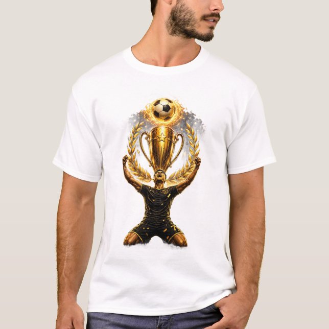 herr t-shirt halvärmad herr trofé fotbollsdesign (Framsida)