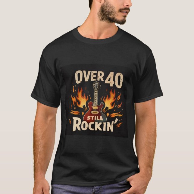 Herr- T-Shirt med grafisk tryck “Fortfarande rocka (Framsida)