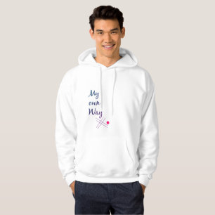 Herr T-shirt med typografi – Citat: Mitt Eget Sätt Hoodie