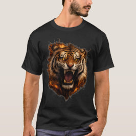 Herr T-shirt med vild tiger-grafik