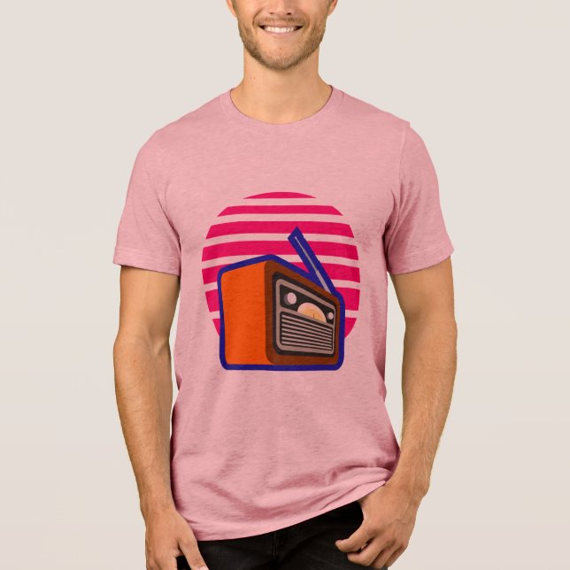 Herr T-shirt Retro Radio Vintage (Framsida)