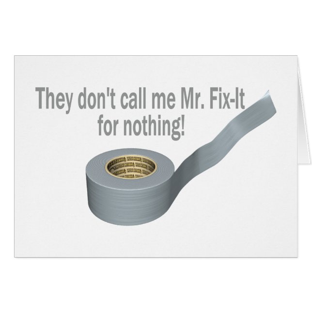 Herr tejpar knipan det hälsningskort (Framsidan Horizontal)