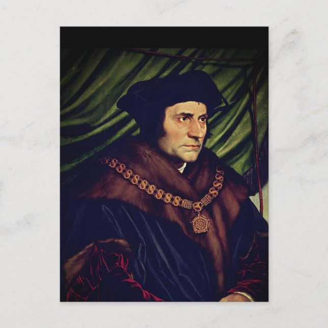 Herr Thomas More - by Hans Holbein, the Younger Vykort (Framsida)