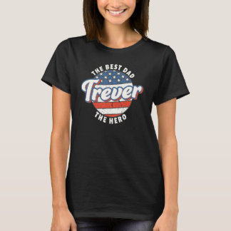 Herr Trever Bästa Pappa Hjälte US Flagga Personlig T Shirt