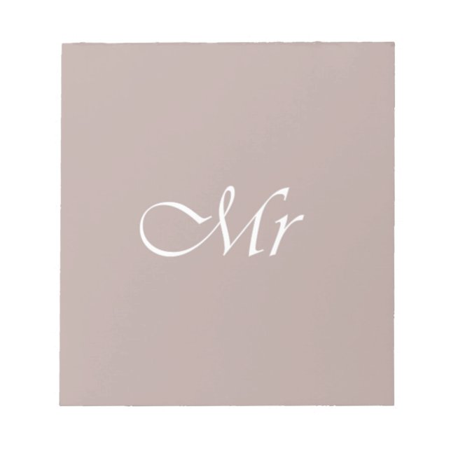 Herr Typography Beige Anteckningsblock (Framsida)