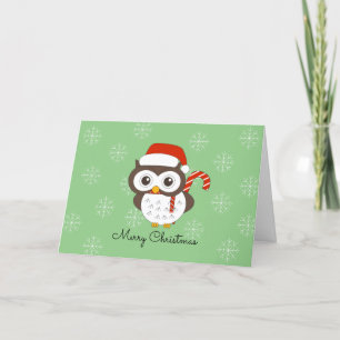 Herr Uggle Candy Cane Snöflingor Jul Helgkort