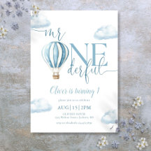 Herr Underbara Blå Varmluftsballongpojken 1-årsdag