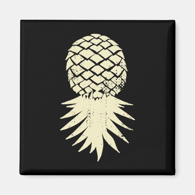 Herr- upp och ned ananas subtil semester rolig magnet (Framsidan)