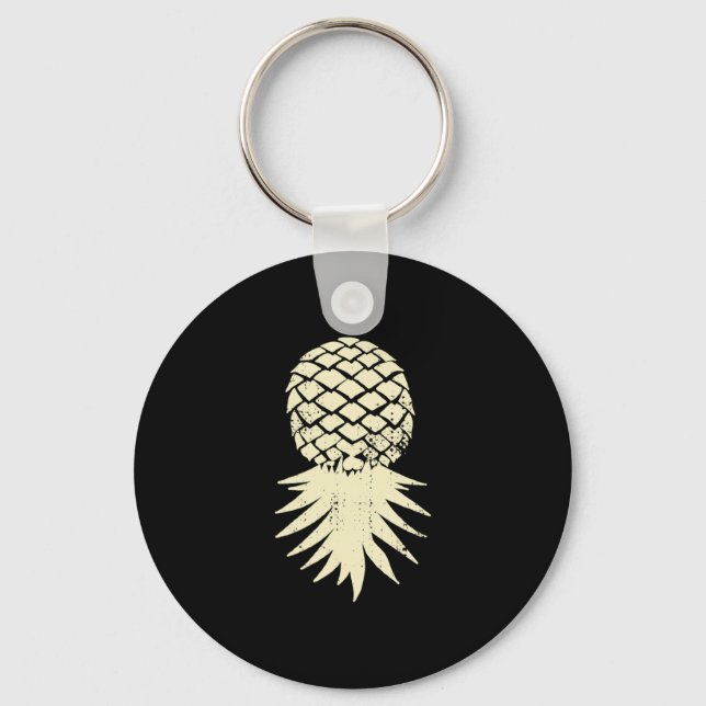 Herr upp och ner ananas subtil semester rolig nyckelring (Framsida)