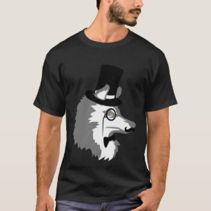 Herr Varg Mina herrar Top hat Monocle Glass Rik Mi T Shirt