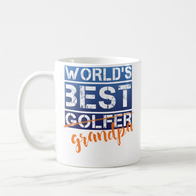 Herr Världens Bästa Golfare Farfar Present Golf Ts Kaffemugg (Vänster)