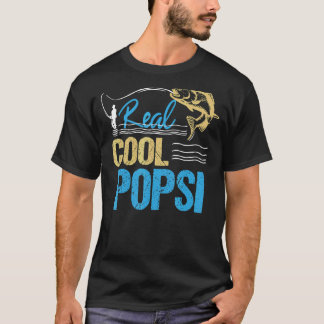 Herr Vintage Reel Cool Popsi Fiske Pappa Farfar T Shirt