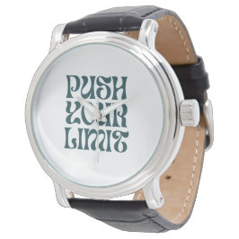 Herr vintage svart läder armbandsur