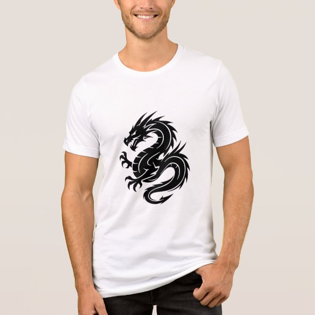 herr vit drakesymbol t-shirt (Framsida)