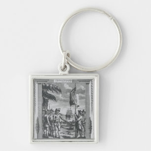 Herr Walter Raleigh Fyrkantig Silverfärgad Nyckelring