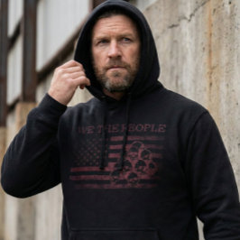 Herr We The People Amerikansk Flagga Svart Hoodie