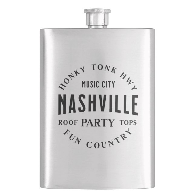 Herr Whiskey Country Music Stål Klassisk Flask Fickplunta (Framsidan)