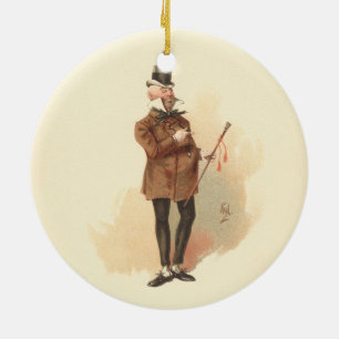 Herr Wilkins Micawber David Copperfield Julgransprydnad Keramik