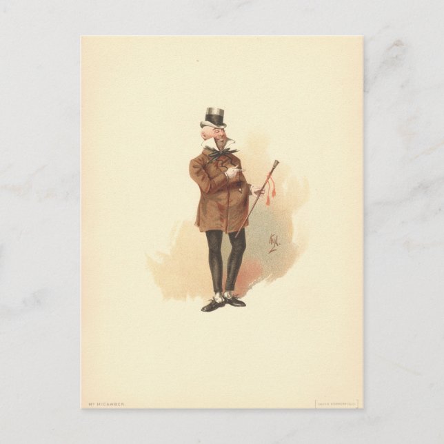 Herr Wilkins Micawber David Copperfield Vykort (Framsida)