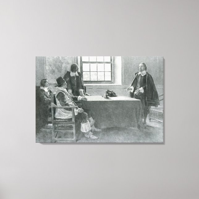 Herr William Berkeley Surrendering Canvastryck (Framsida)